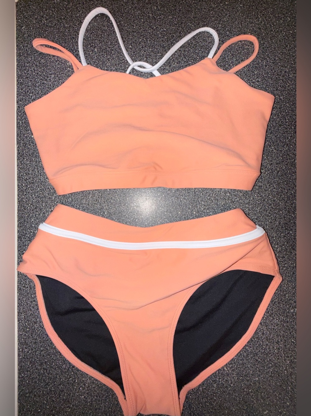 Peach Strappy Two-Piece Dance Set for Kids